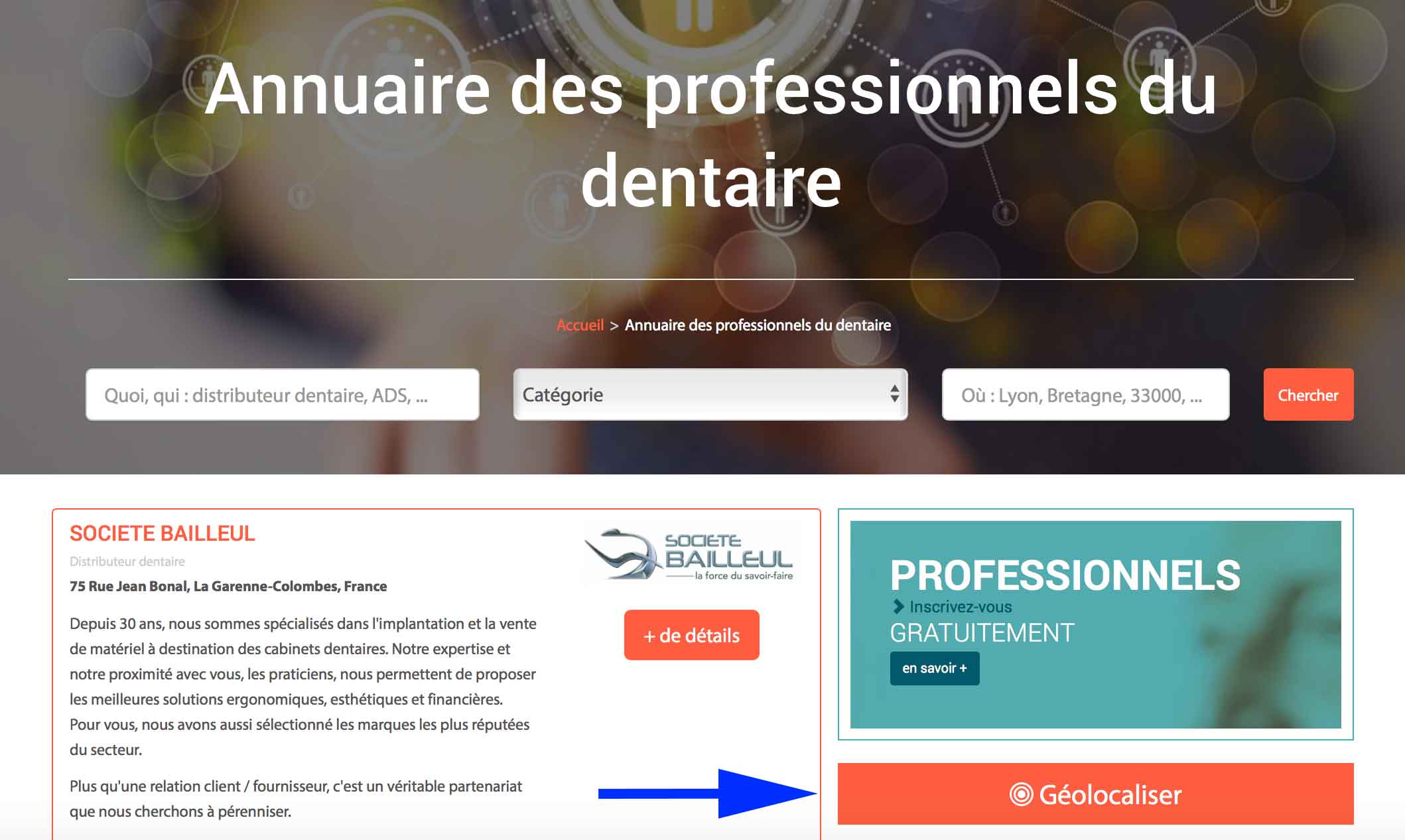 Geolocalisation-professionnels-dentaire